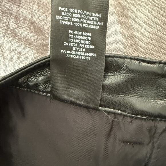 Aritzia Wilfred Faux Leather Pants Straight Leg Black Cropped Size 4 - Picture 9 of 10